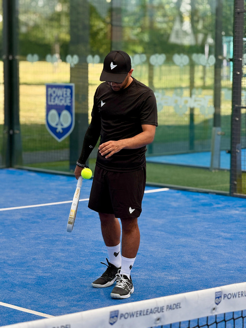 Padel Source Athlete Padel Bhai on a padel court wearing Padel Source Pro Collection